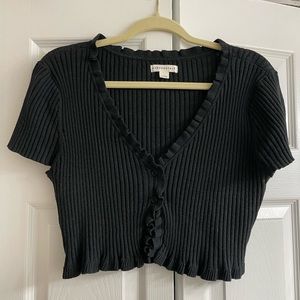 Short Sleeve Knit Crop Top
